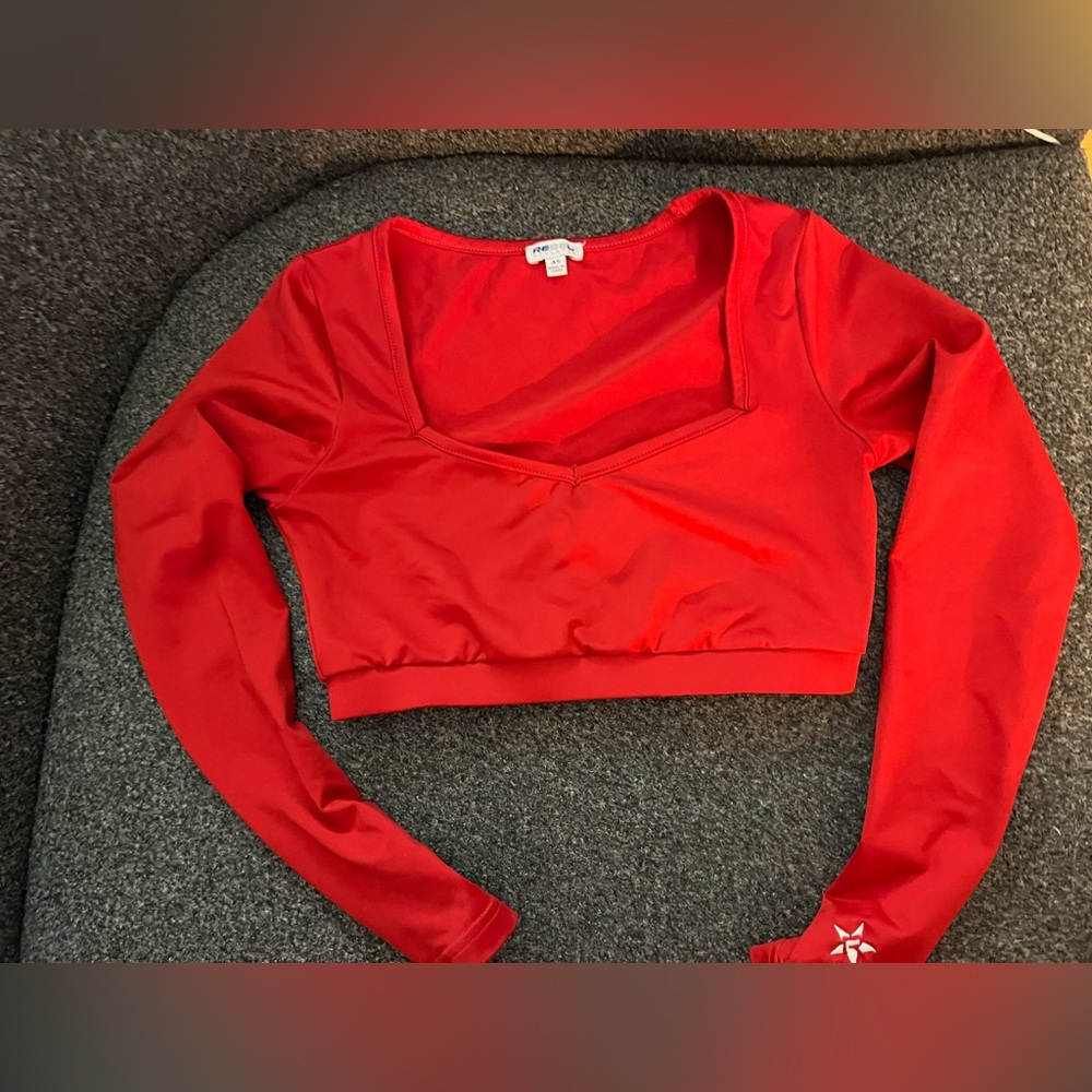 Red cropped rebel cheer uniform liner
